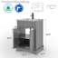 Meuble-lavabo classique 24 po avec comptoir d'évier Linsay, robinet de lavabo noir, peinture à la main, certifié EPA-1427222010