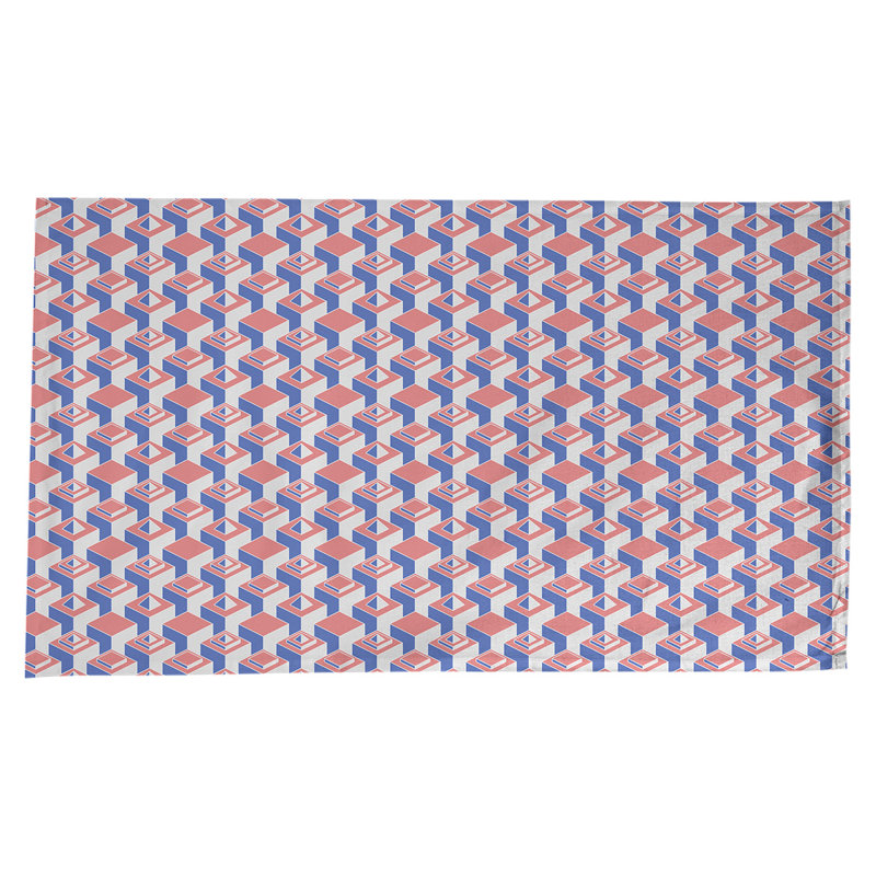 Nappe de gratte-ciels classiques, Rouge/bleu