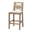 Tabouret de bar moderne de style bohémien avec rotin kubu naturel et coussin amovible