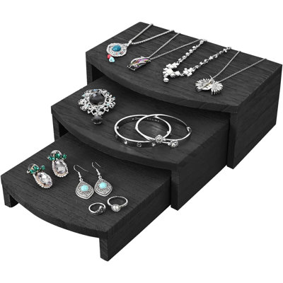 3-Piece Wooden Jewelry Display Risers
