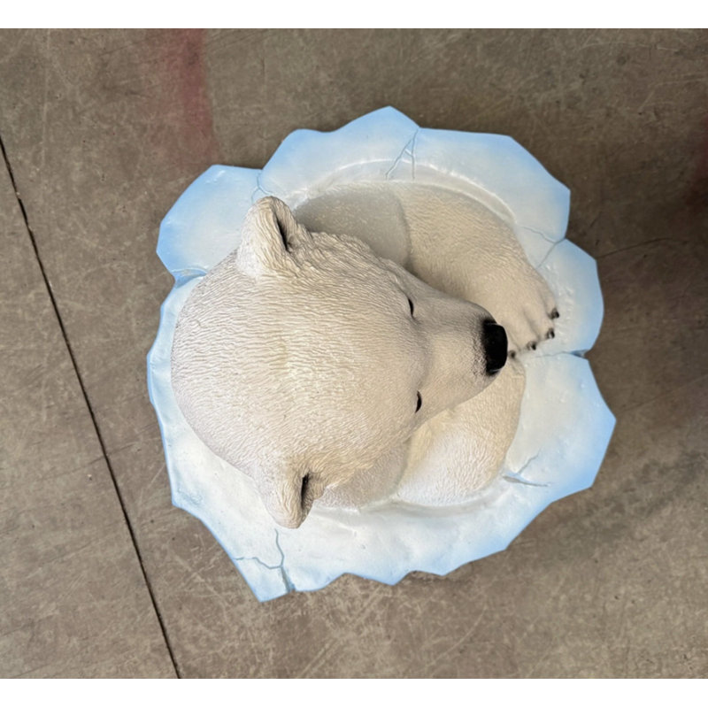 Peeking Baby Polar Bear Cub Statue