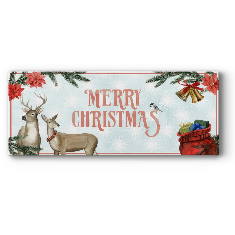 «Merry Christmas on Canvas», art textuel, H 24 po x l 60 po x P 1,5 po
