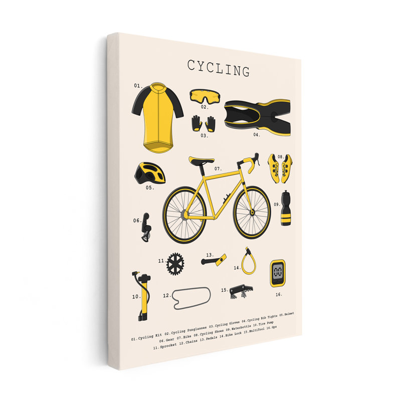 Les indispensables du vélo, Unframed, Canvas, 08"H x 10"W