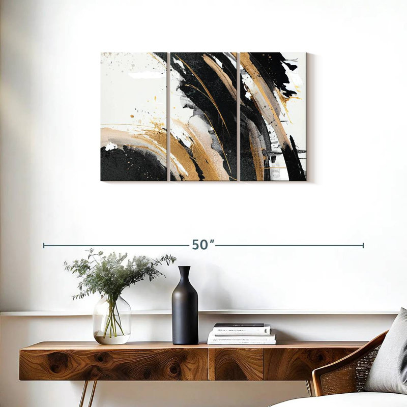 Avery beige stries dorées I, H 20 po x l 33 po