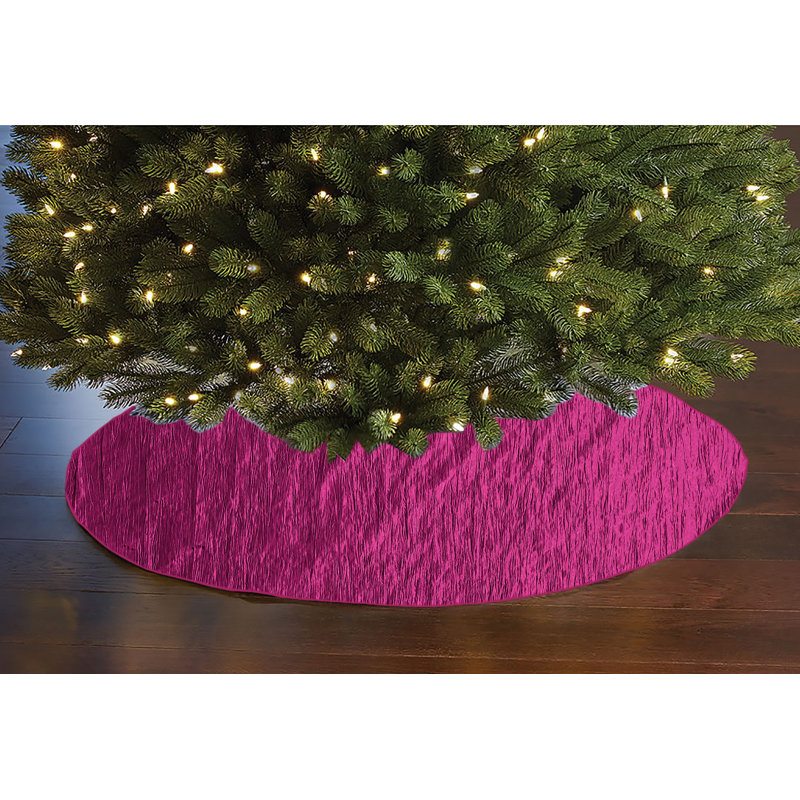 Jupe d'arbre de Noël en taffetas froissé, Fuchsia