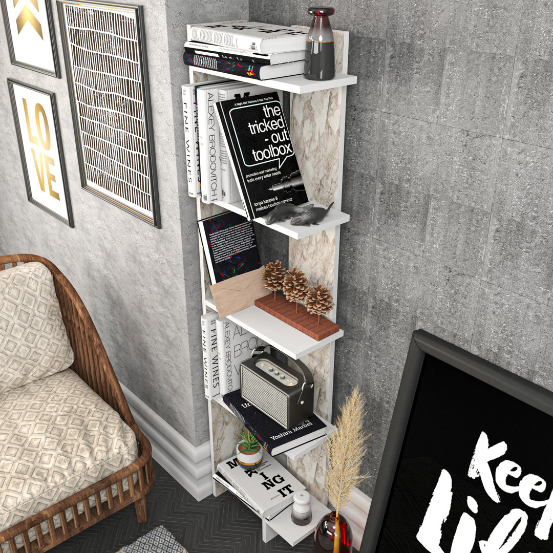 170cm H x 45cm W x 22.cm D Alice Corner Bookcase Bookshelf Shelving Unit