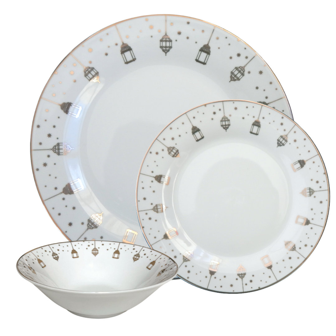 Piece Porcelain China Dinnerware Set - Service for 6