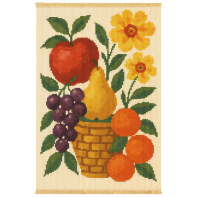 Still Life Fruit Basket Kitchen Mat
