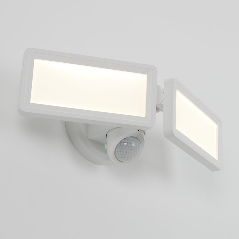 Sentinel White Plastic LED Outdoor Security Light with Motion Sensor