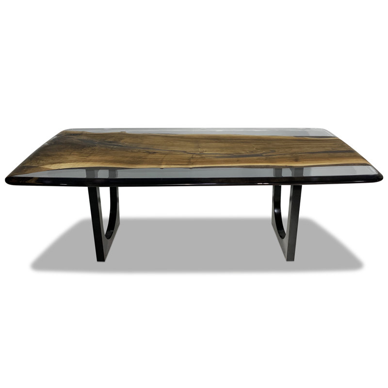 Carna Walnut Wood Dining Table, 48" W x 108.3" L 
