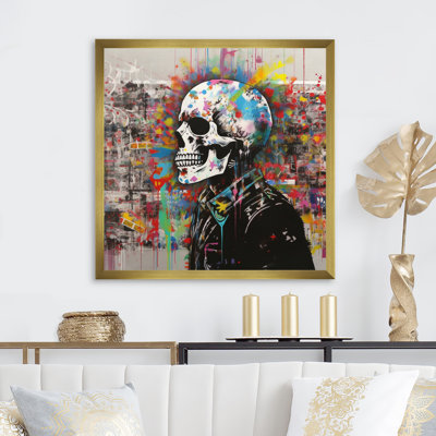 Edgy Skull Street Art II, reproduction d'art sur toile