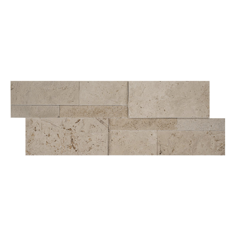 Stonecrest 9 in. x 24 in. Split Face Natural Stone Ledger Panel Wall Tile, Casella Cream