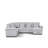 110-Inch U-Shaped Corduroy Sectional Sofa With Storage And Pull-Out Bed, USB Port & Cup Holder,Light Gray-887157541