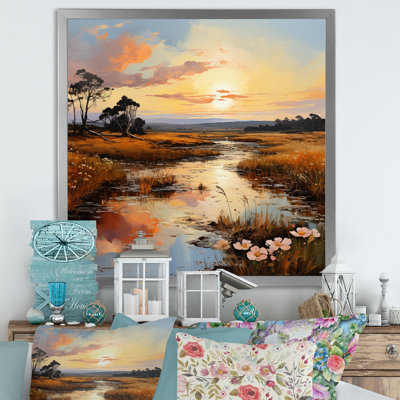 «Prairies Charm Sunset Infinite Serenity III», reproduction d'art sur toile