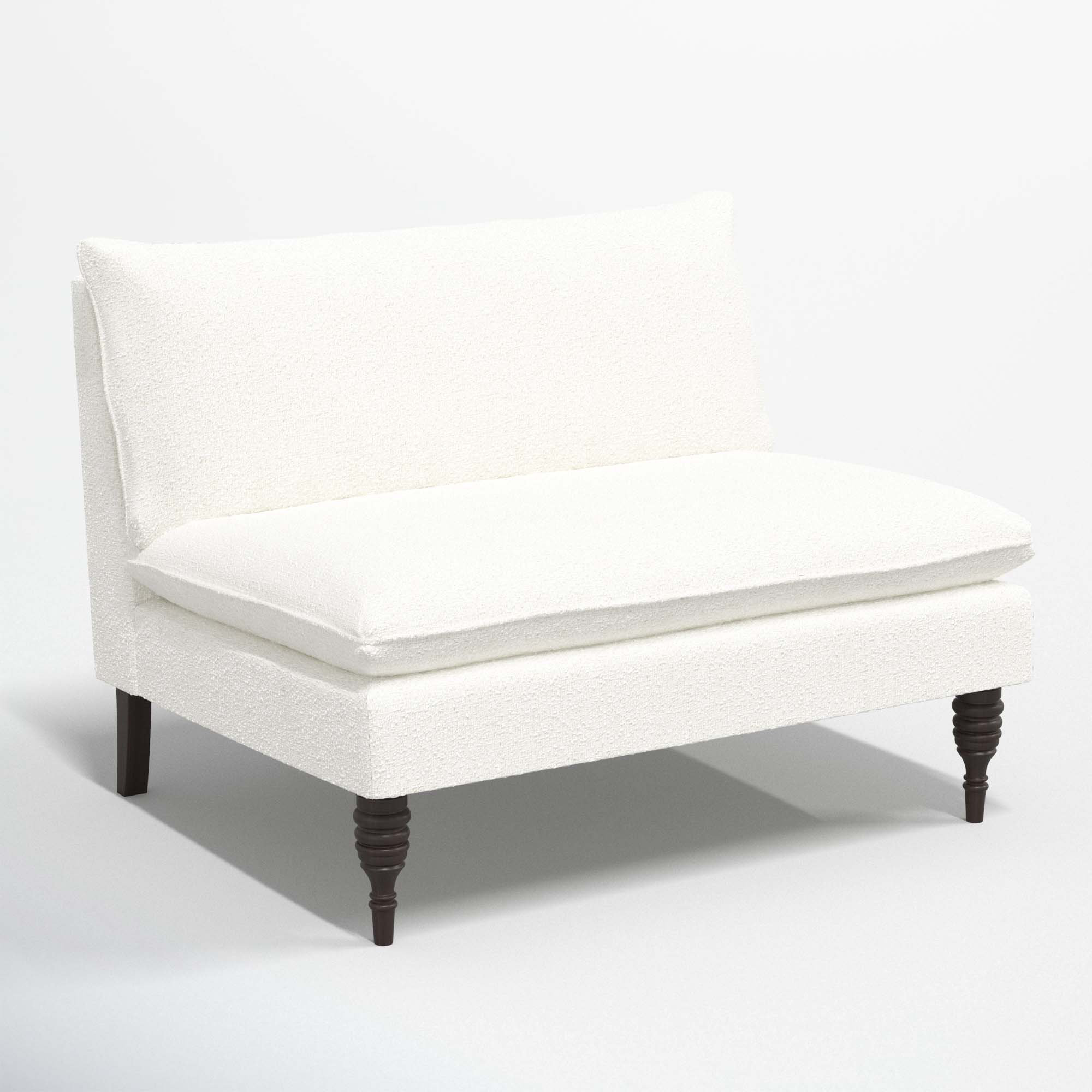Varick 47'' Upholstered Settee, Classic Snow Boucle