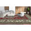 Tapis rouge, crème et bleu noué à la main de haute qualité