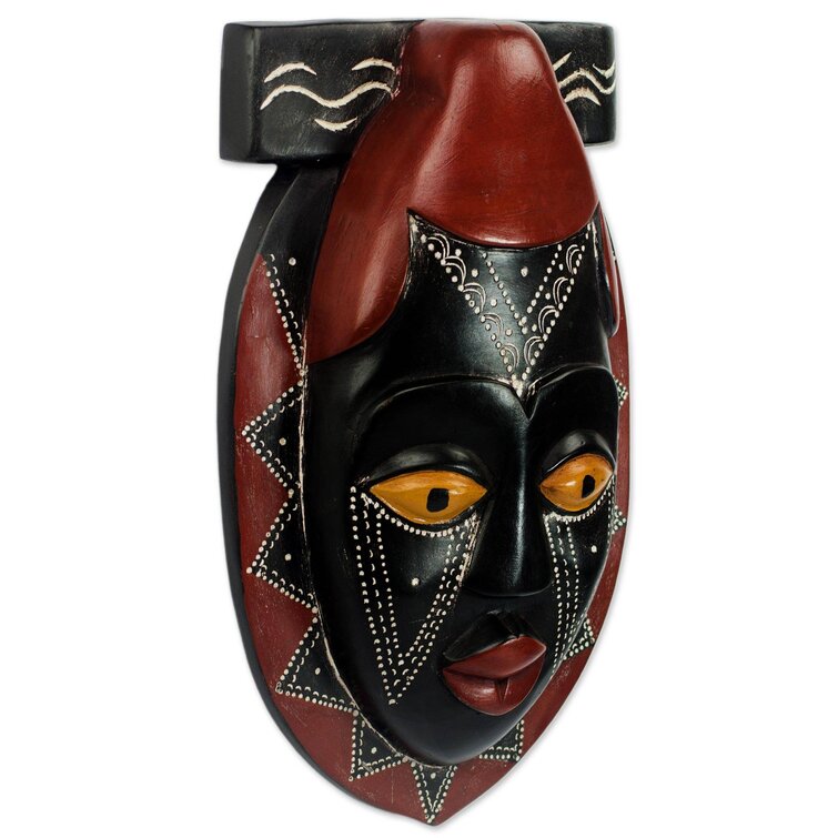 World Menagerie Buruwa African Wood Mask Wall Décor | Wayfair