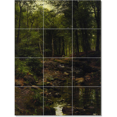 24" x 32" Ceramic Painting Decorative Mural Tile 8" x 8"