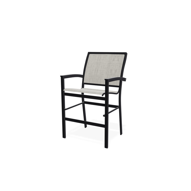 Chaise de café empilable en aluminium Bazza, Noir, Fumée