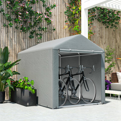 Outsunny 1.6 x 2.2m Garden Storage Shed Tent Large Door Light Grey