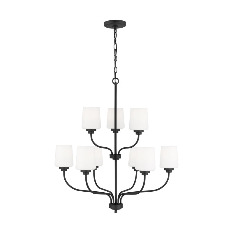 Lustre classique / traditionnel à 9 lumières Windom, Oui, Noir minuit