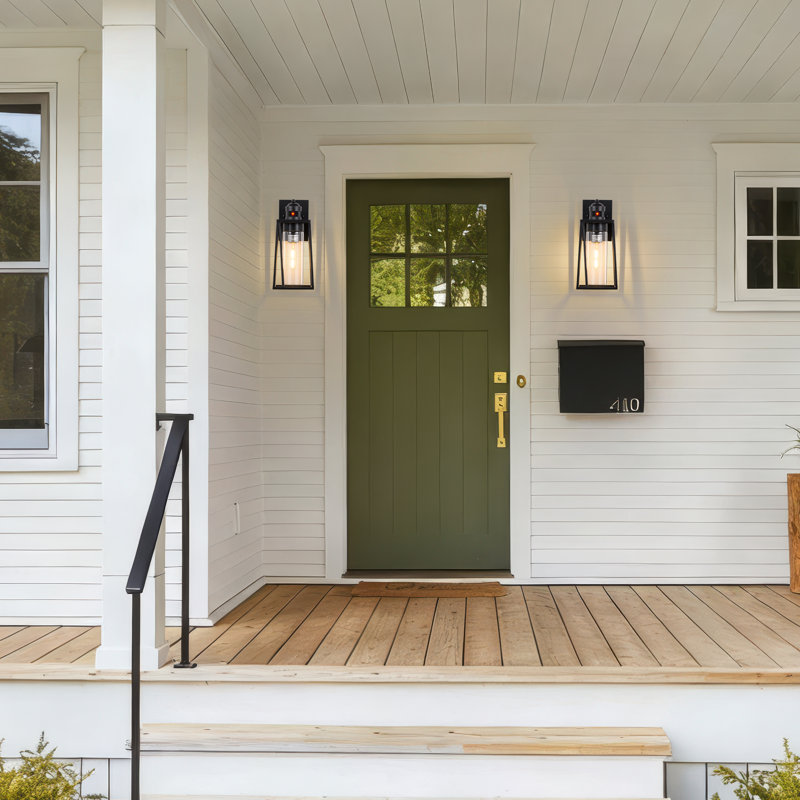 Modern Dusk to Dawn And Motion Sensor Outdoor Wall Light With Clear Glass 