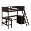 Lit mezzanine simple avec tablettes et bureau-850705731