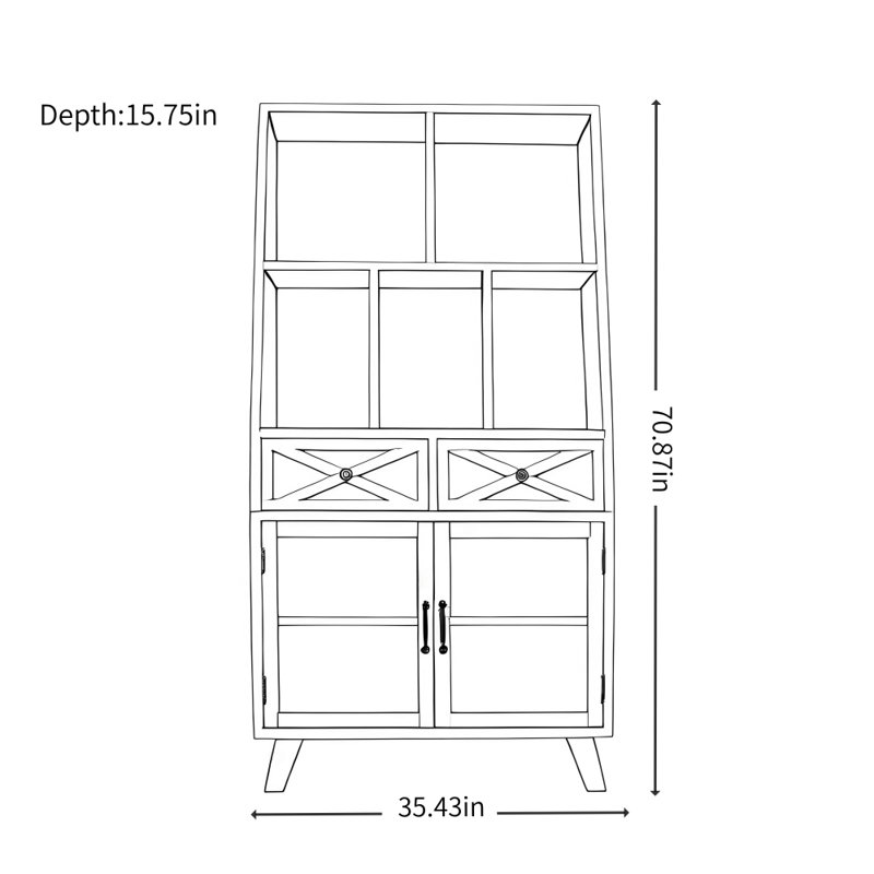 American Retro Design Display Cabinet