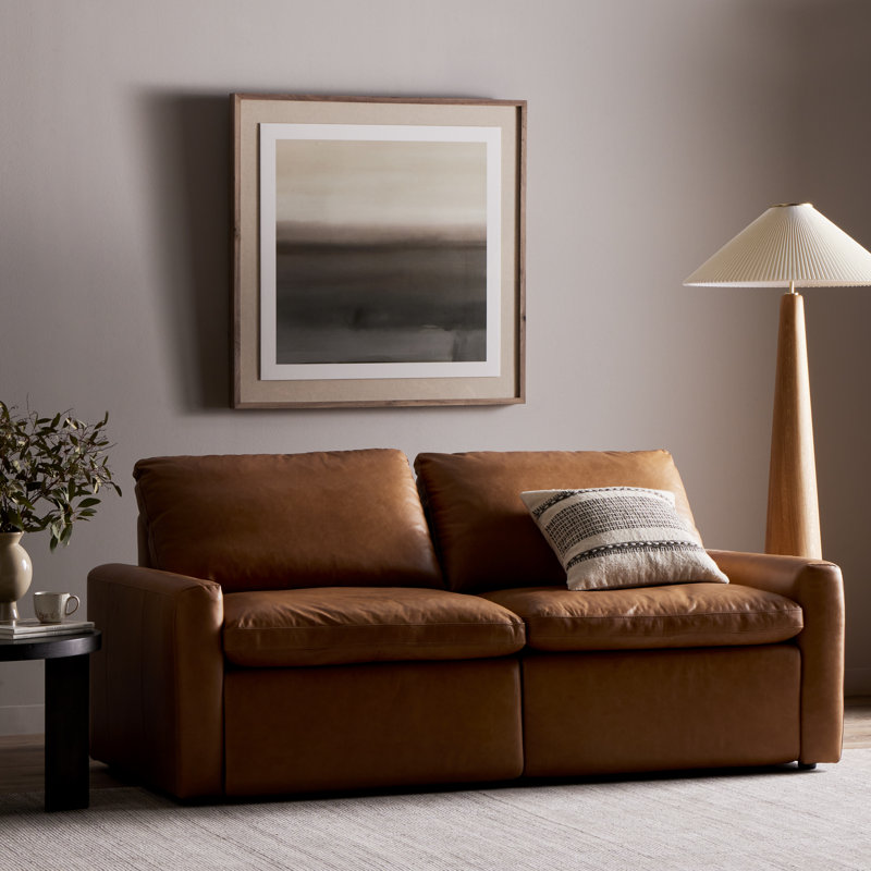 Tillery 78" Upholstered Power Reclining Loveseat, Sonoma Butterscotch Genuine Leather