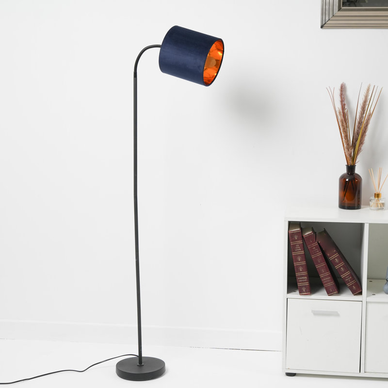 Giovoni 173cm Black Arched Floor Lamp, Navy
