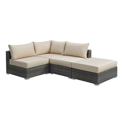72'' Wide Wicker Patio Sectional with Cushions