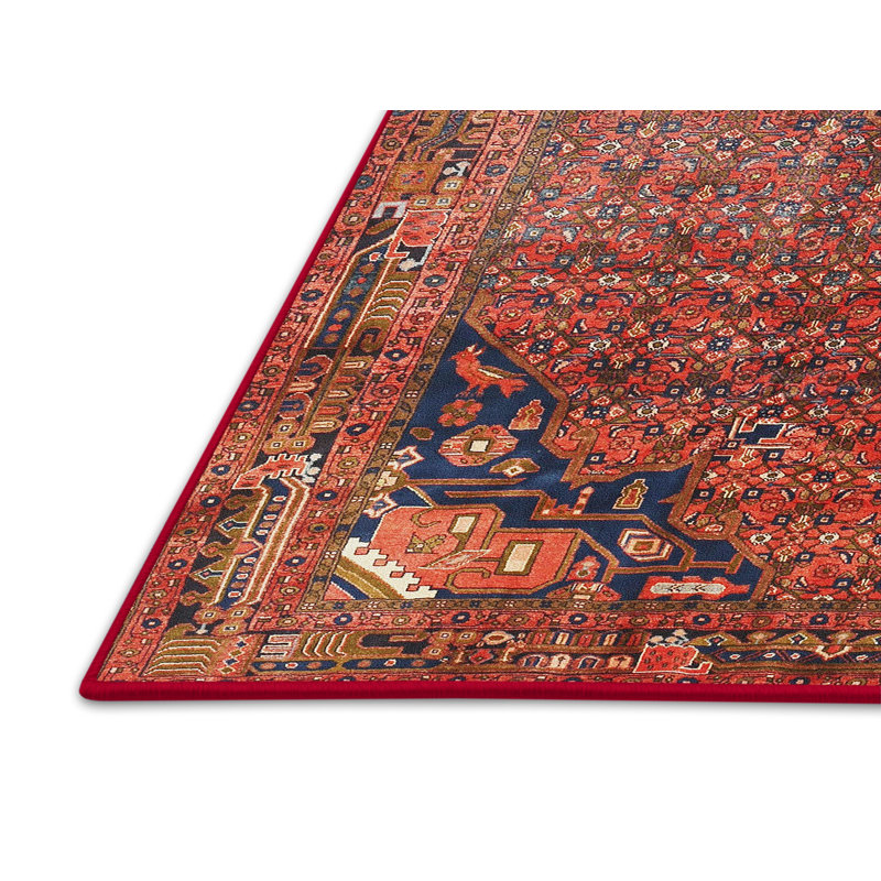 Tissé à la machine à la machine à partir de laine/polyester brun/noir/bleu Tapis décoratif, Rectangle 8 pi x 12 pi
