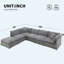 Canapé modulaire en chenille surdimensionné 125,5 po à 6 sièges avec repose-pieds mobile 125,5 po-1902956141