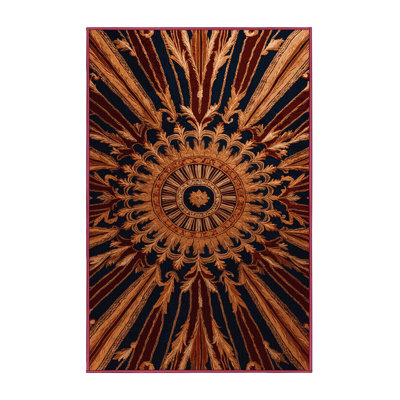 Machine Washable French Red Area Rug