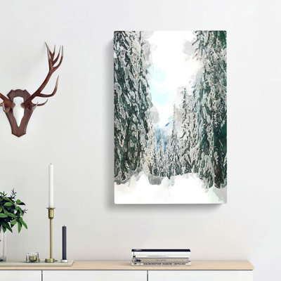 Winter Trail in Abstract - Wrapped Canvas