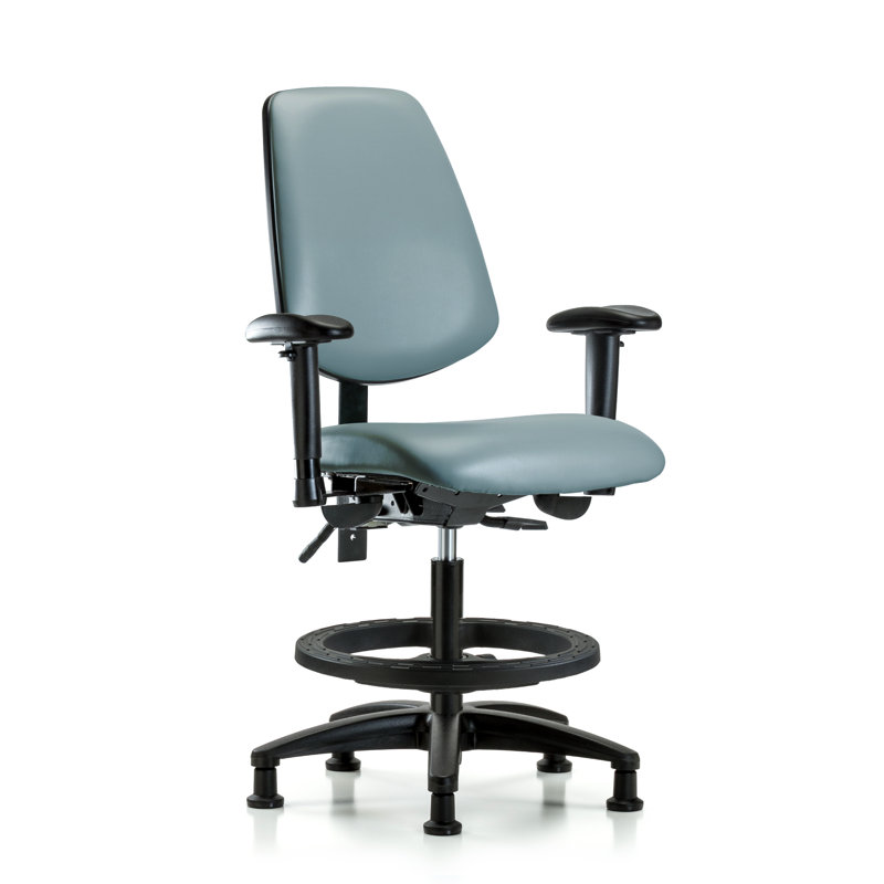 Latandra Vinyl Task Chair, Grayish Blue, Yes, Gliders
