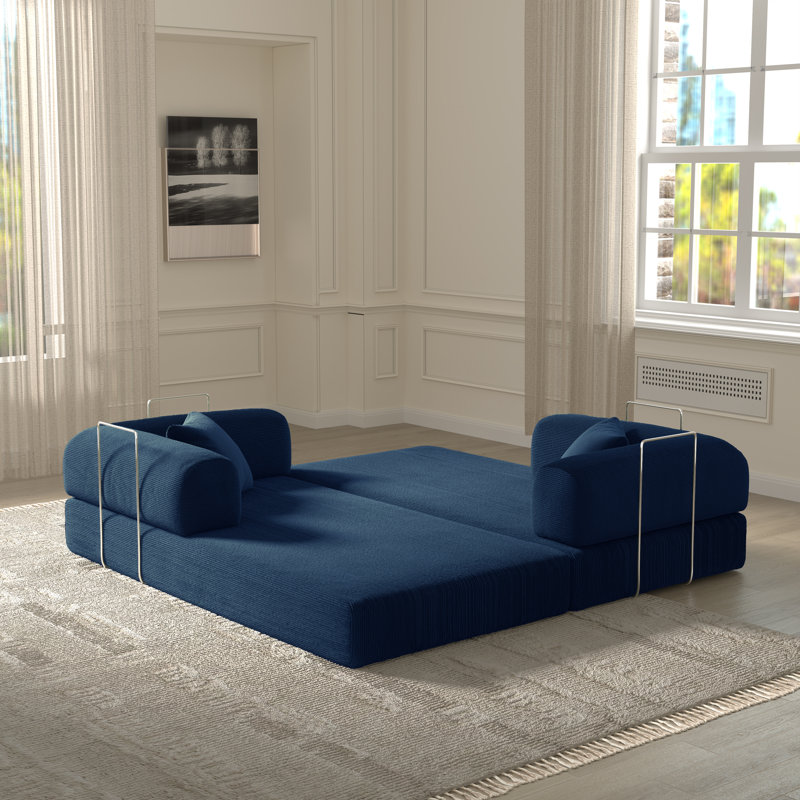 Jordan 2-Piece No-assembly Sleeper Sofa Bed With Sleeper Chair, Blue