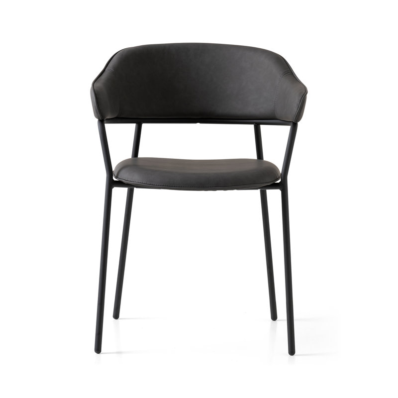 Signorina Upholstered Armchair with Metal Frame, Ash Gray