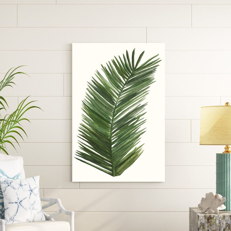 «Tropical Breeze Leaves V», peinture sur toile, H 48 po x l 32 po
