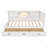 L-Shaped Bed Frame With Drawer And And Bookcase,Corner Bed Wooden Captain Bed With Led Downlight And USB Port For Small Room,Bedroom, Guest Room, White-1793987637