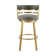 Deherrera Modern Swivel Counter or Bar Stool with Open Low Back and Footrest in Metal and Faux Leather