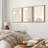Mid Century Modern Boho "Duotone Beige Abstract Lines Artwork, Simple Neutral Minimalist Wall Pictures, Large Framed Canvas Giclee Print 3 Pieces Wall Art" 16"x24"x3 pcs, 24"x36"x3 pcs-119460497-73227861