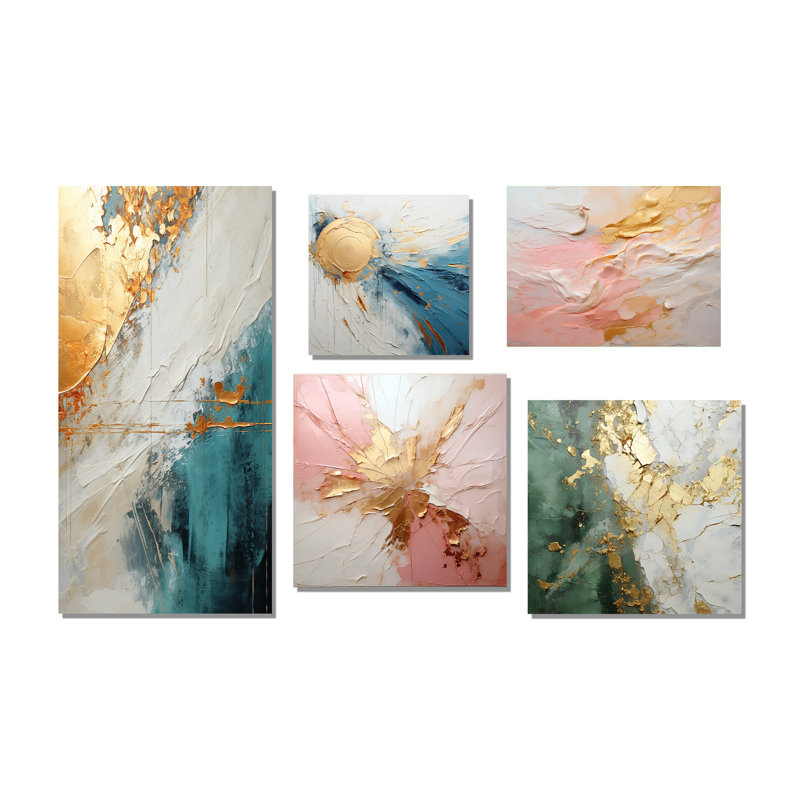 Minimalisme méditation - ensemble de 5 décorations murales, Toile tendue