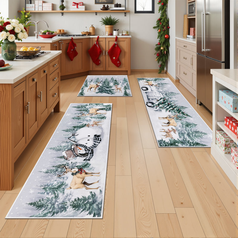 Ensemble de tapis de cuisine de Noël