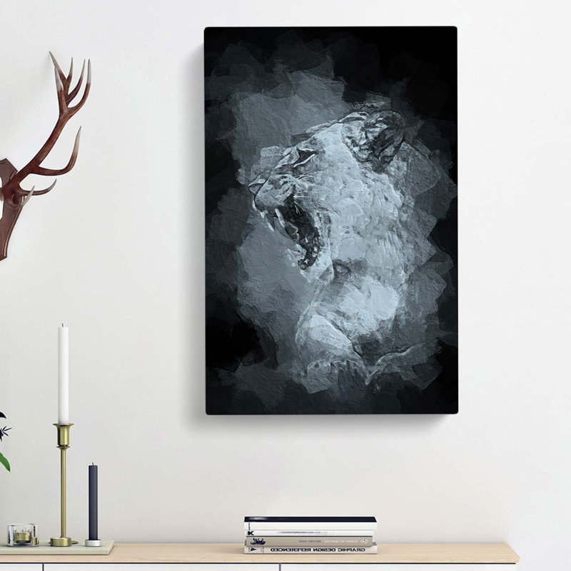 Fierce Lioness in Abstract - Wrapped Canvas, 50cm H x 35cm W x 3cm D