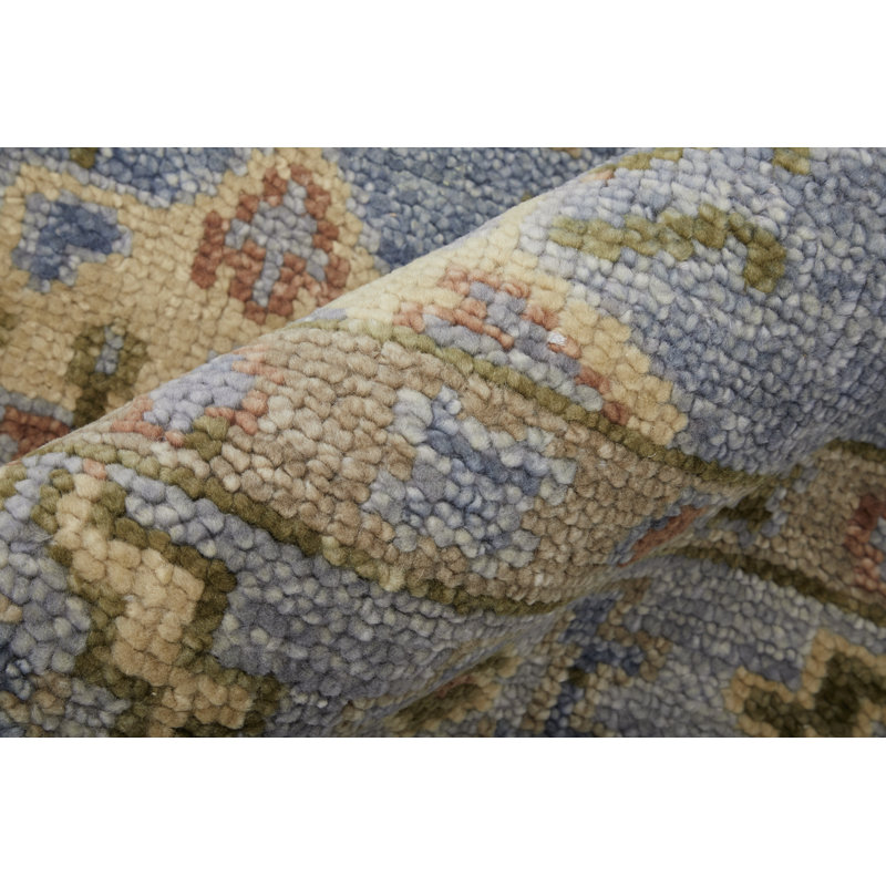 Nacy Wool Oriental Area Rug, Rectangle 3' x 5', Blue