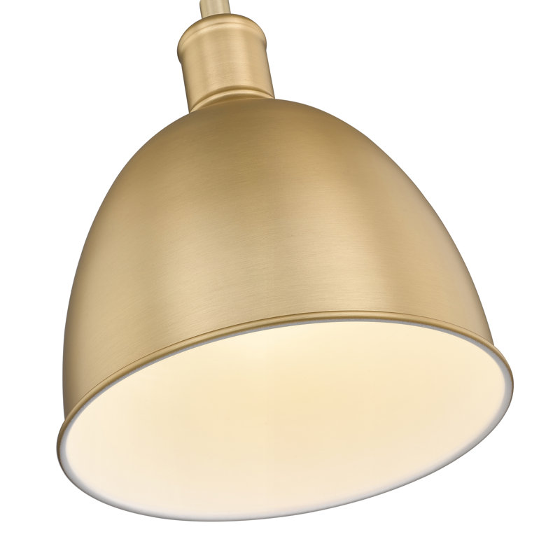 Luminaire suspendu 1 lumière Waldon Sawyer, Laiton classique, H 10 po x l 8,25 po
