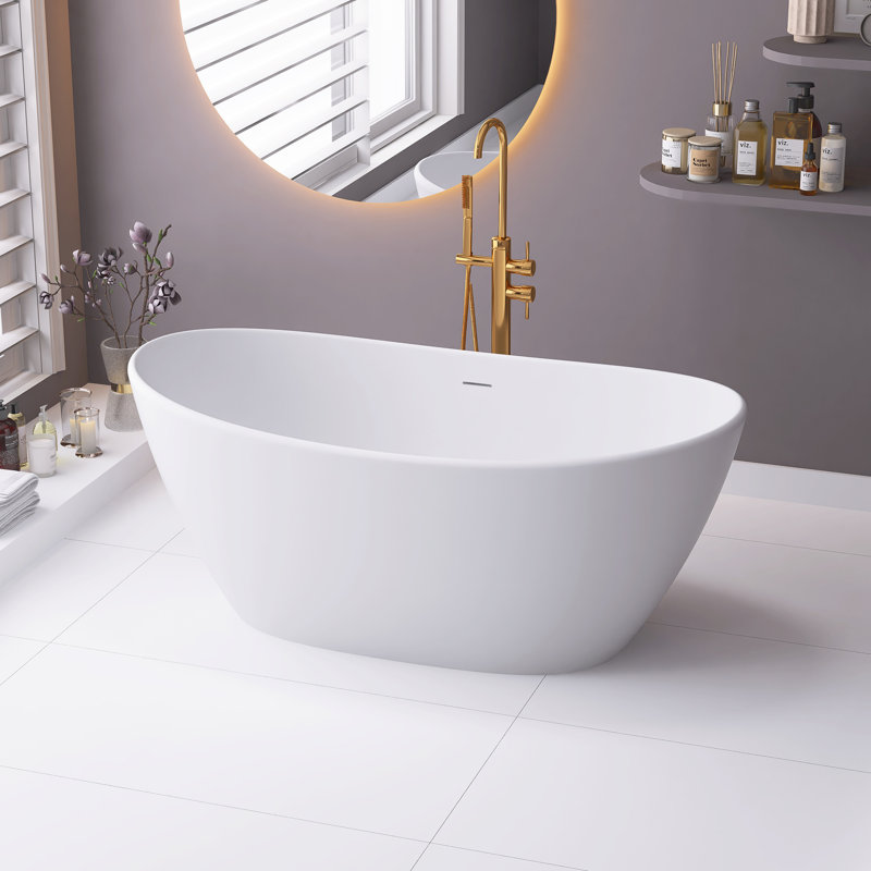 Baignoire autoportante 61 po, Blanc mat