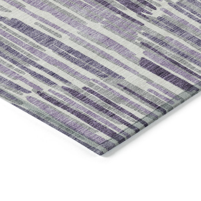 3' X 5' Ivory Abstract Washable Indoor Outdoor Area Rug