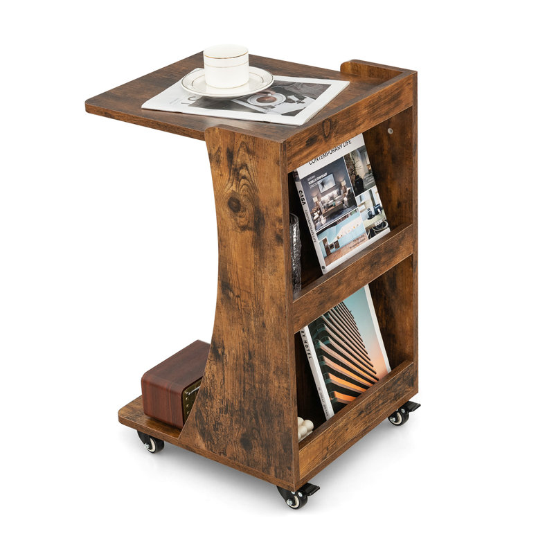 Amaad Floor Shelf End Table, Brown
